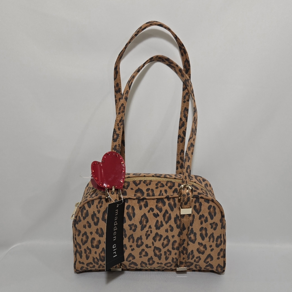 Madden Girl Leopard Bowler Shoulder Purse